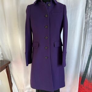 J. Crew Deep Purple Trench Coat